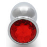 Ouch! Bijou anal Round Gem L 8 x 4cm Argenté-Rouge